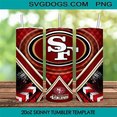 49ers 20oz Skinny Tumbler Wrap, San Francisco 49ers Tumbler Template PNG #1