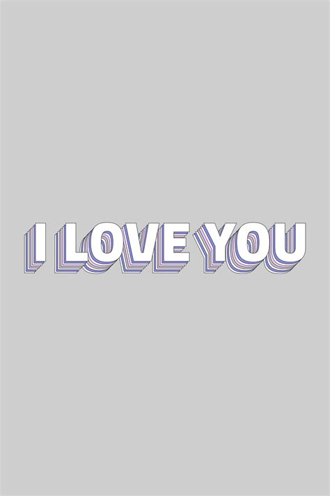 I love you layered typography | Free Photo - rawpixel