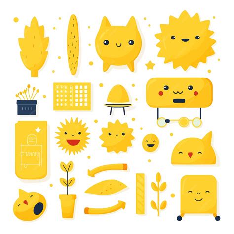 Premium Vector | Yellow_color_objects_setLearning_colors_for_kids