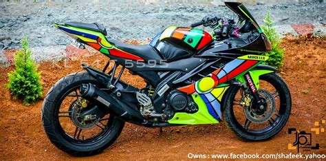 Yamaha R15 V2 Modified in Kerala- Abstract Stickers - ModifiedX