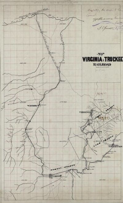 Photo: Map of Virginia and Truckee Railroad route (1872)