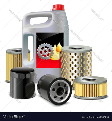 Engine oil and filters Royalty Free Vector Image