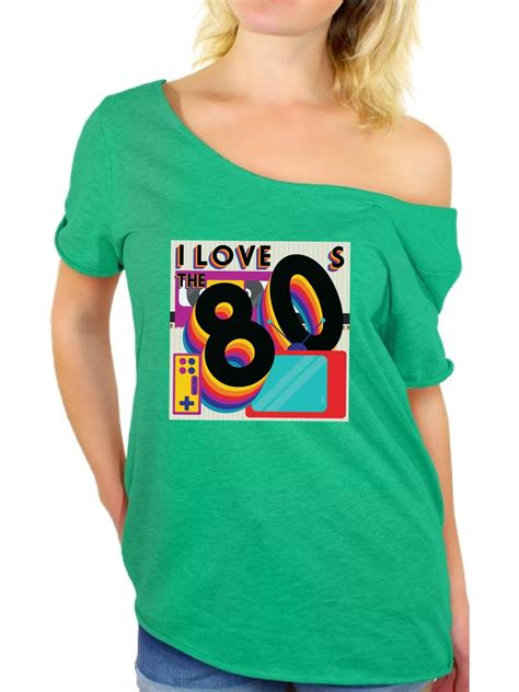 Awkward Styles - Awkward Styles 80s Shirt Off Shoulder 80s Clothes for Women I Love the 80s ...