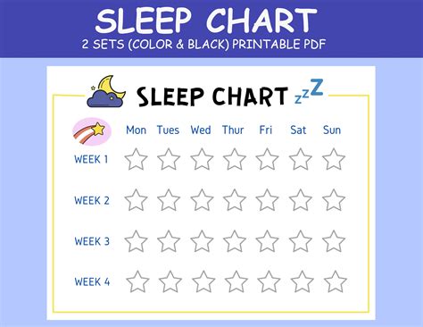 Sleep Chart, Sleep Tracker , Toddler Reward Chart, Routine Chart for Kids, Children Sleep ...