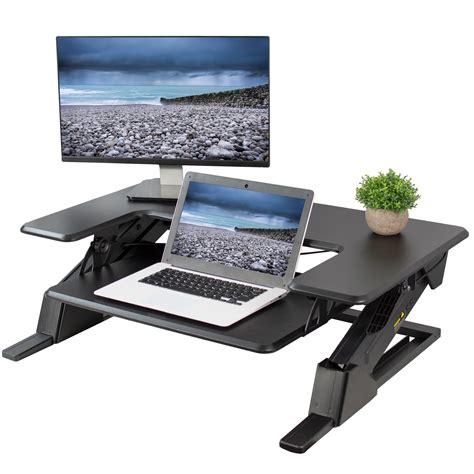 USED VIVO Black Height Adjustable Standing Desk Riser 36" Tabletop Sit Stand | eBay