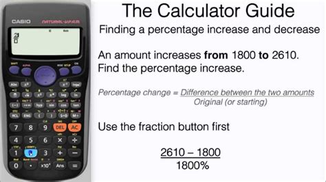 How To Find A Percentage Increase & Decrease On Calculator - Formula - Casio fx-83GT fx-85GT ...