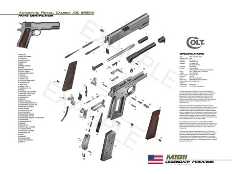 Colt 1911 Exploded View Art : 1911