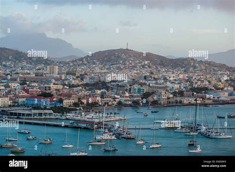 Porto Grande - Mindelo Bay on the island Sao Vicente, archipelago of Cape Verde Stock Photo - Alamy