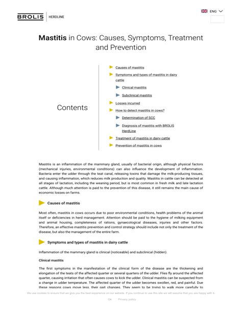 Mastitis in Cows Causes, Symptoms, Treatment and Prevention