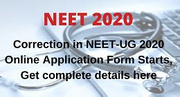 NEET-UG 2020 Online Application Form Correction Starts, get complete details here - Career Point ...