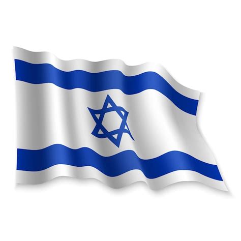 3d realista ondeando la bandera de israel sobre fondo blanco. | Vector ...