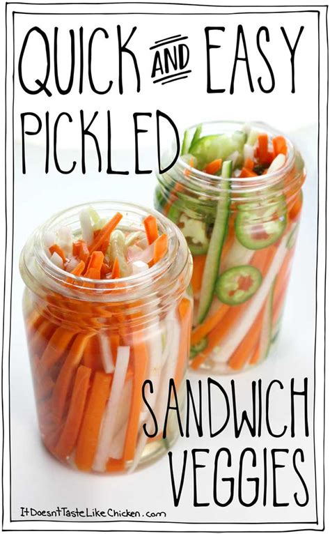 Quick and Easy Pickled Sandwich Veggies • It Doesn't Taste Like Chicken