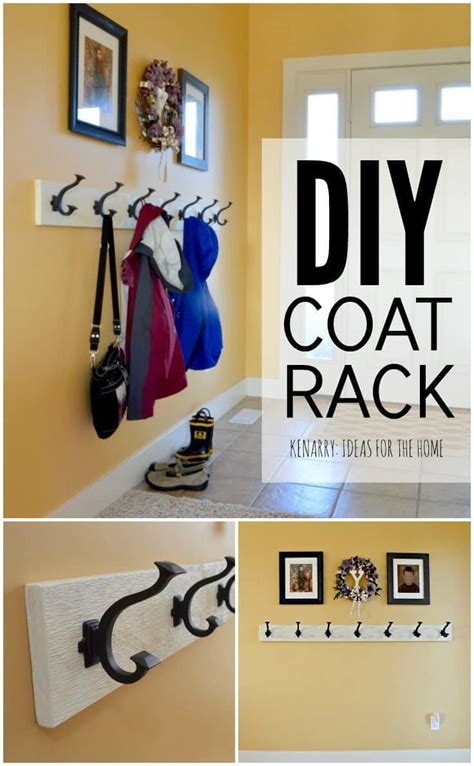 Coat Rack: An Easy Wall-Mounted Idea With Hooks