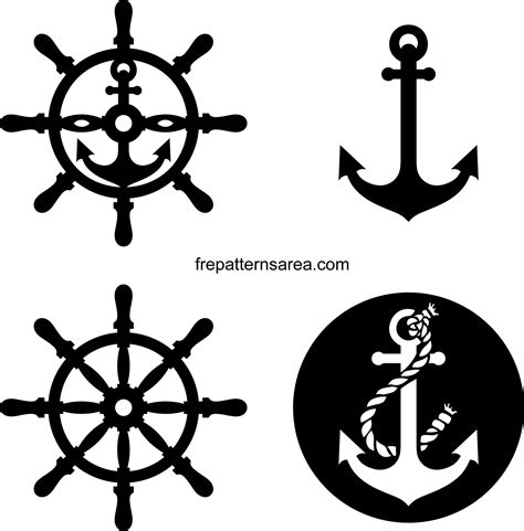 Anchor & Rudder Symbol Meanings: Free Vector Templates