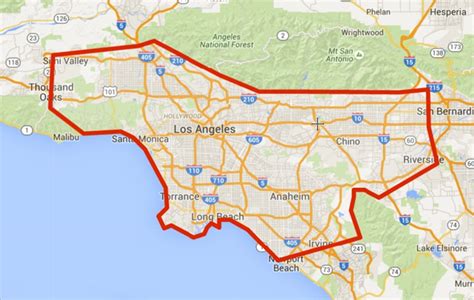 Greater Los Angeles Area Map - Large World Map