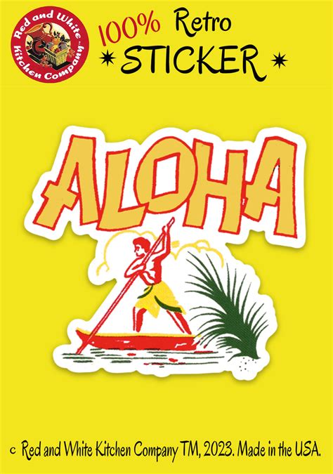 Aloha Hawaii Sticker - Red and White Kitchen Company