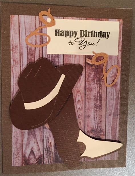 Cowboy birthday card, Homemade Cards, Handmade Cards, Cricut Cards, Greeting cards,country ...