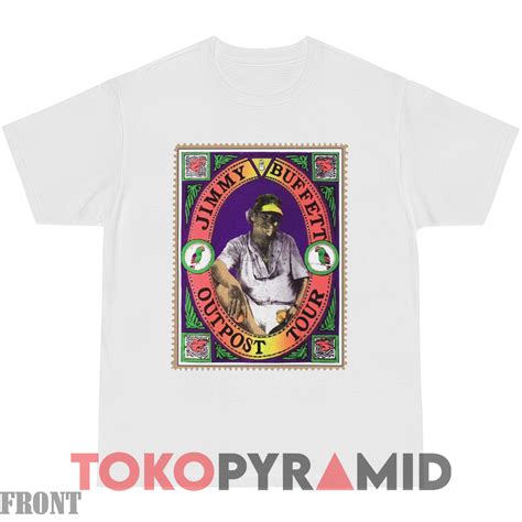 1991 Jimmy Buffett Outpost Tour Double Sided T-shirt - TokoPyramid