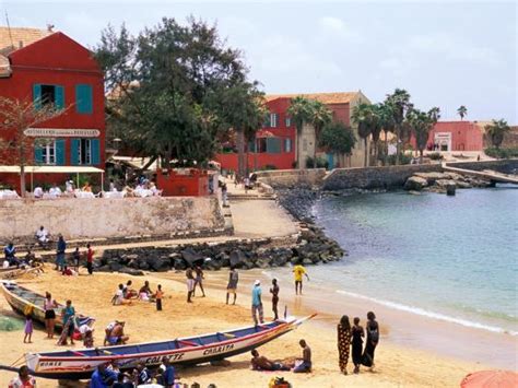 'Boats and Beachgoers on the Beaches of Dakar, Senegal' Photographic Print - Janis Miglavs ...