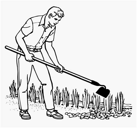 Clip Art Man Gardening Clipart - Gardener Clipart Black And White, HD ...