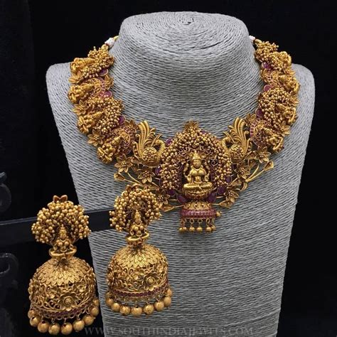 Antique Temple Necklace Set for Indian Brides