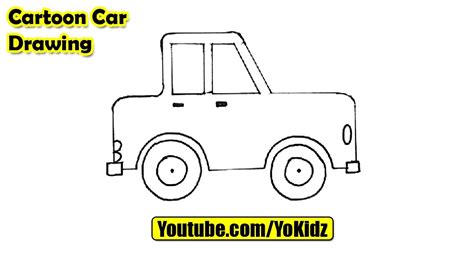 How to draw a CARTOON CAR easy - YouTube