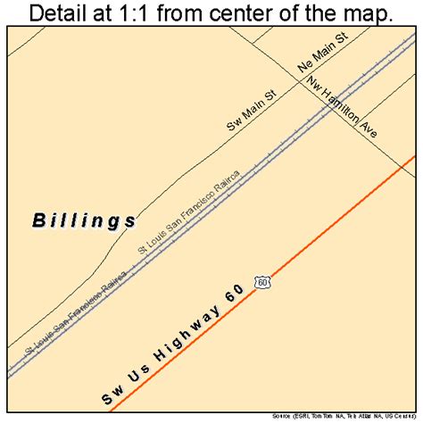 Billings Missouri Street Map 2905626