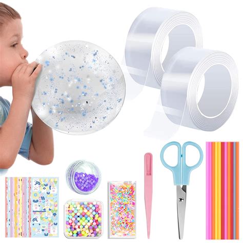 TUIBEIDAMAI Nano Tape Bubbles Set for Children, 2 Rolls, Nano Tape Ball ...