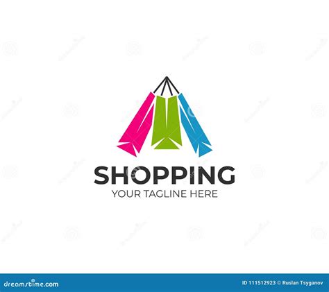 Colorful Paper Shopping Bags Logo Template. Purchase Vector Design ...