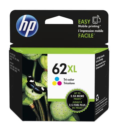 HP 62XL Cartouche d'Encre 3 Couleurs Authentique HP grande capacité C2P07AE Cyan Magenta Jaune