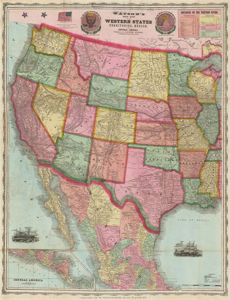 Watson's New Map of the Western States Territories, Mexico and Central ...