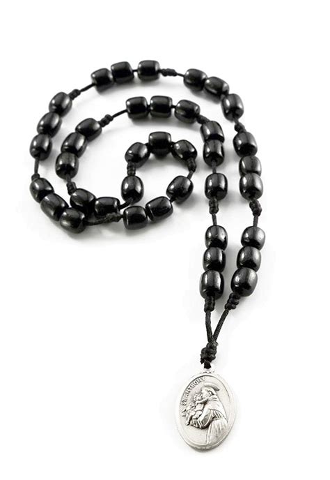 St. Anthony Chaplet Wood Prayer Rosary, Black Wood Beads - Walmart.com