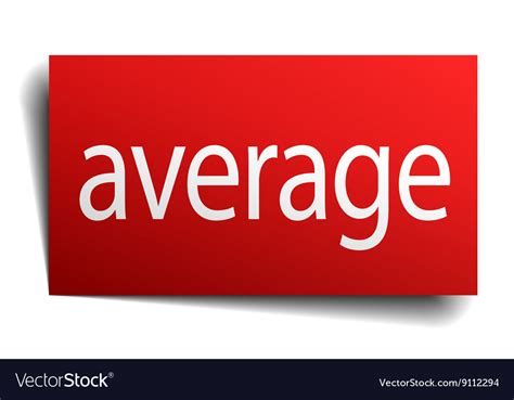 Average red paper sign isolated on white Vector Image