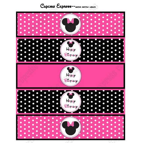 Minnie+Mouse+Water+Bottle+Labels+Template | Minnie mouse party, Minnie ...