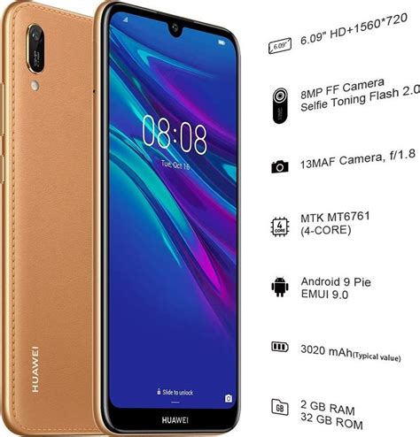 Huawei Y6 Prime (2019) 32GB, 4G LTE, Android Pie + Stereo HS - Arabic ...