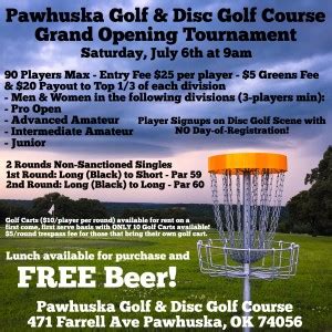 Pawhuska Golf & Disc Golf Course Grand Opening Tournament (2019 ...