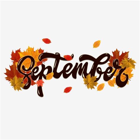 Autumn September Month Font Maple Leaf Design Style | September, Font art, Fonts