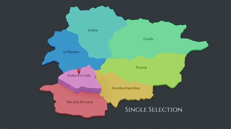 Andorra 7 Parishes Map (3D + Pre-rendered Images) - Blender Market