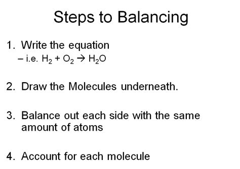 Balancing Chemical Equations - VISTA HEIGHTS 8TH GRADE SCIENCE