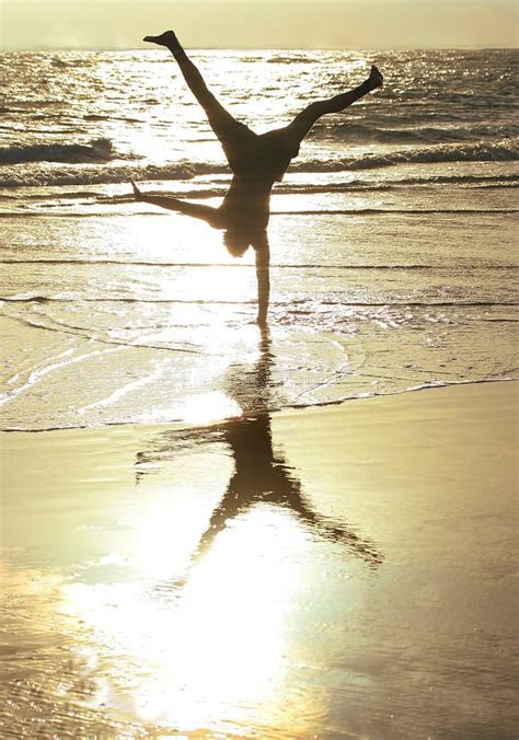 One Handed Handstand stock photo. Image of reflect, motivational - 4233024