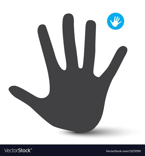 Hand Icon Palm Hand Symbol Isolated on White Vector Image