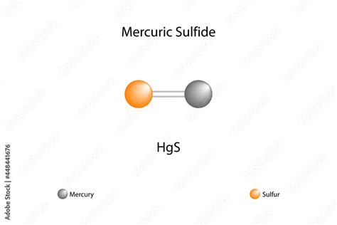 Vetor de Molecular formula of mercury sulfide. Chemical structure of mercury sulfide do Stock ...