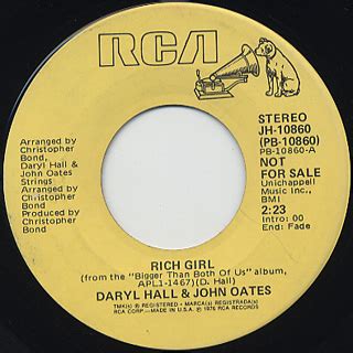 Daryl Hall & John Oates / Rich Girl (7inch), RCA | 中古レコード通販 大阪 Root Down Records. 45