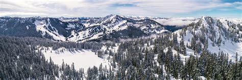 Skyline Lake Winter Snow Aerial Panorama Photograph by Open Range Studios - Fine Art America