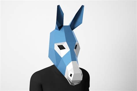 Donkey Mask DIY Low Poly Mask Paper Craft Mask Pdf Template - Etsy