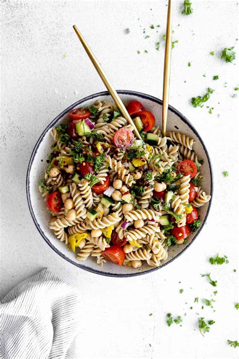 Mediterranean Chickpea Pasta Salad - Eat With Clarity