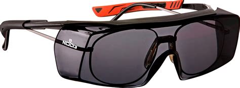 NoCry Tinted Over-Spec Safety Glasses - with Anti-Scratch Wraparound Lenses Adjustable Arms and ...