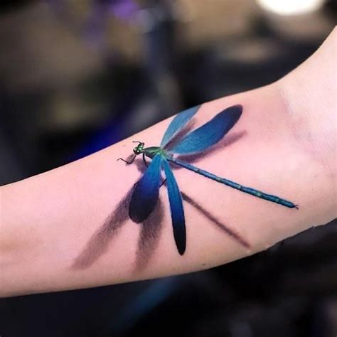 Beautiful bright dragonfly. Style: Realistic. Color: Blue. Tags: 3D, Popular, Amazing 3d Tattoos ...