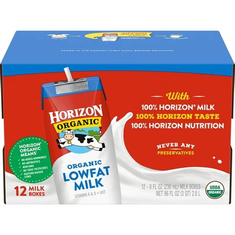 Horizon Organic 1% Lowfat Shelf-Stable Milk, 8 Oz., 12 Count - Walmart ...