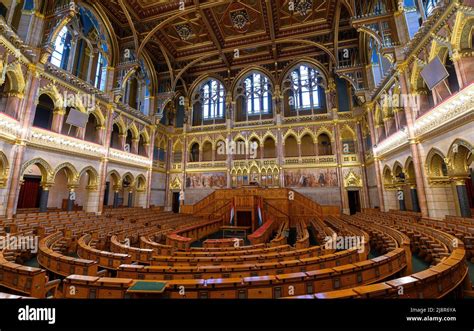 Budapest, Hungary. Interior of the Hungarian Parliament building Stock ...